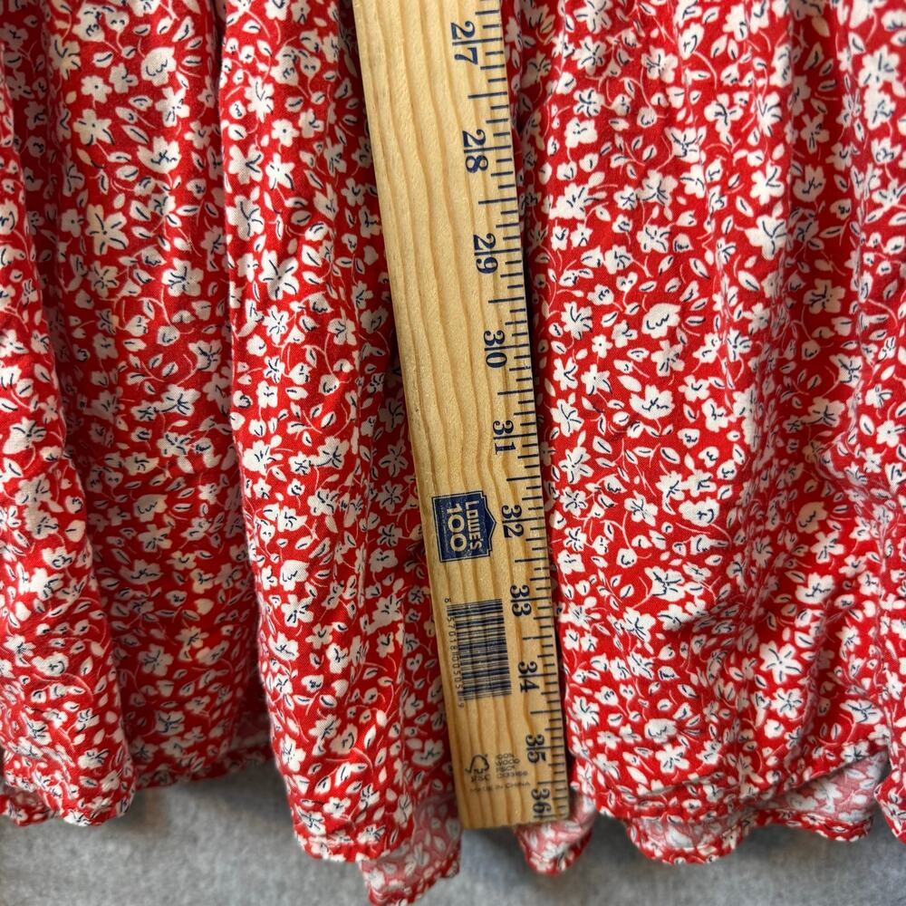 Torrid Maxi Skirt Women’s Size 3X Red Ditsy Floral Full Boho Pull On Feminine - Picture 9 of 11